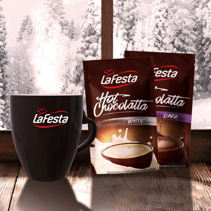 LA FESTA White Ciocolata Calda cu Gust de Ciocolata Alba Plic 10x25g [4]