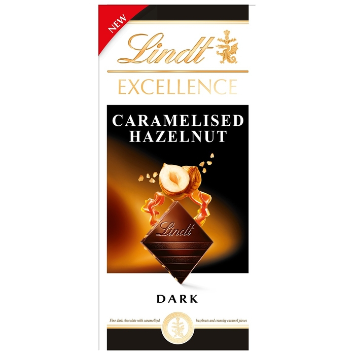 Lindt Excellence Ciocolata Neagra cu Alune de Padure Caramelizate 100g [1]