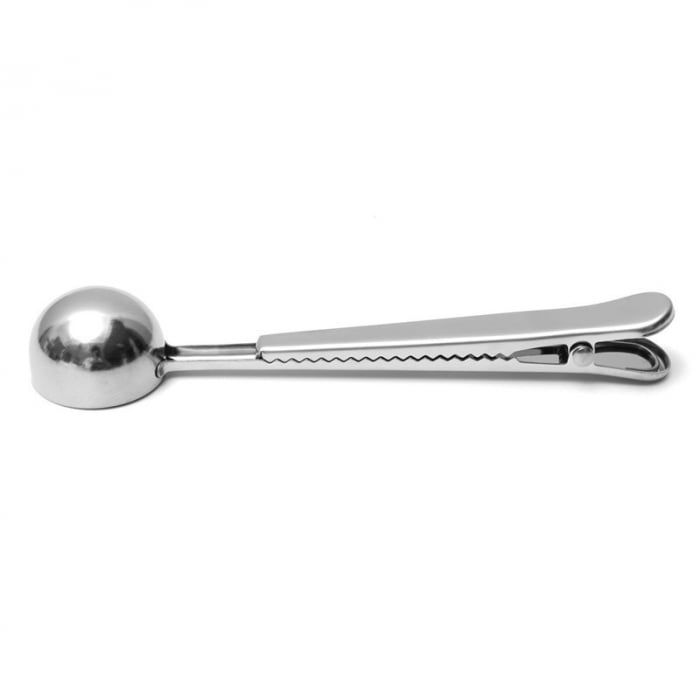 Lingurita din Inox pentru Dozarea Cafelei cu Clips pentru Sigilarea Pachetului [8]