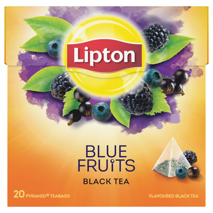 LIPTON Blue Fruit Ceai Negru cu Fructe Albastre Piramide 20x2.1g [1]