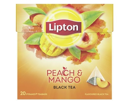 LIPTON Ceai Negru cu Piersici si Mango Piramide 20x2.1g [1]