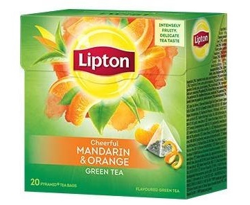 LIPTON Ceai Verde, Mandarine & Portocale Piramide 20x2.1g [1]