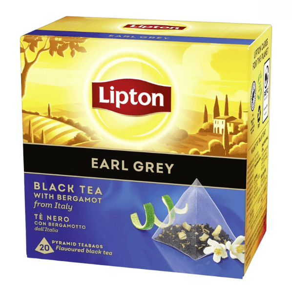 LIPTON CHAI Ceai Negru Earl Grey cu Bergamota Piramide 20 plicuri [1]