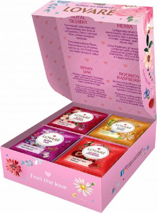 LOVARE Ceai Asortat Flower Tea 4 Sortimente x 8 plicuri 64g [3]