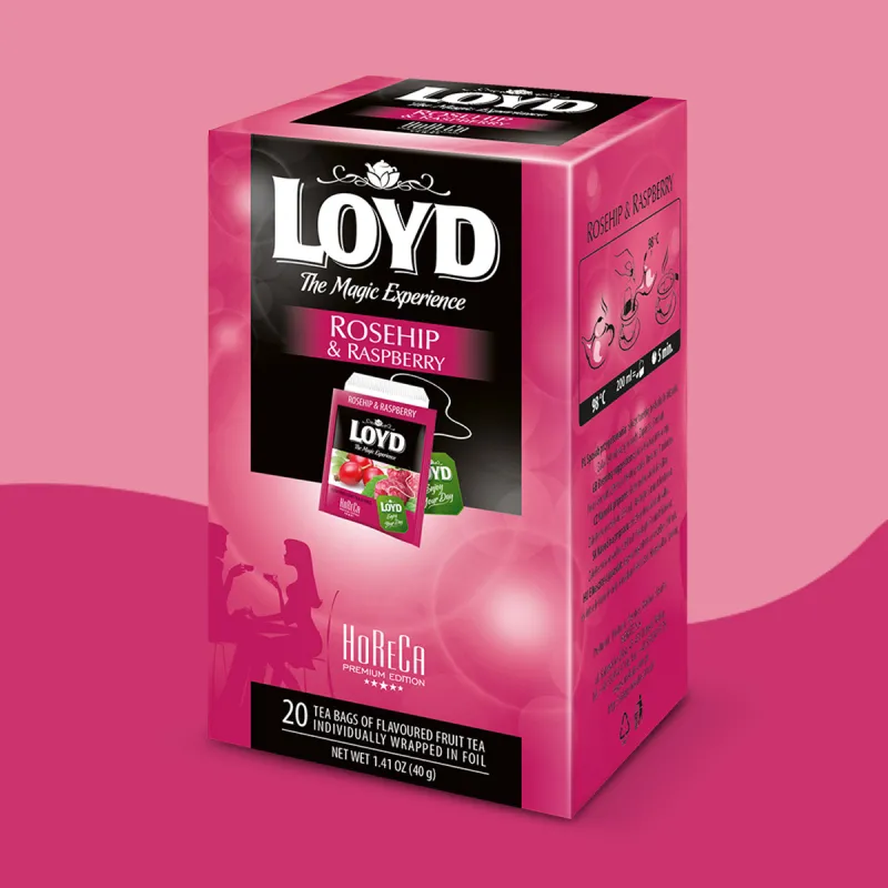 LOYD Horeca Professional Ceai Infuzie de Macese si Zmeura, Plicuri Ambalate Individual 20x1.5g [2]