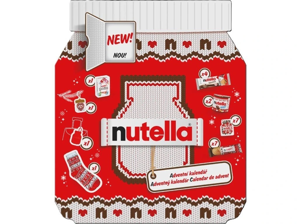 NUTELLA Calendar Advent cu Ciocolata, Joc Domino si Cadouri 528g [1]