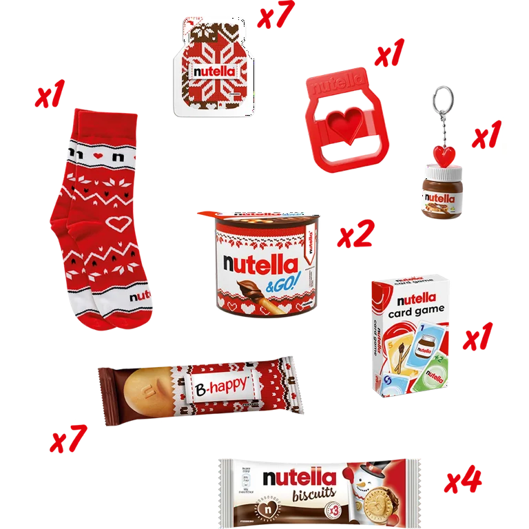 NUTELLA Calendar Advent cu Ciocolata, Joc Domino si Cadouri 528g [3]