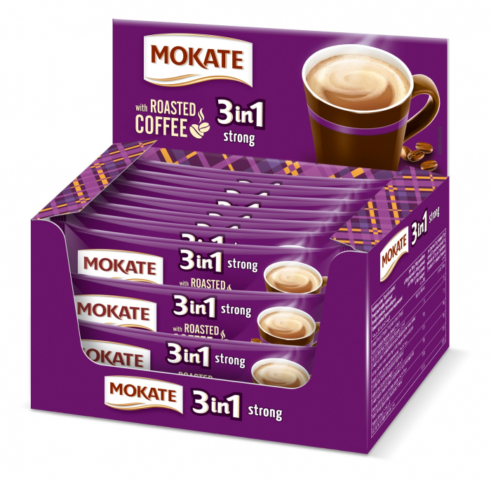 MOKATE 3in1 Strong Cafea Instant Plic 24x17g [1]