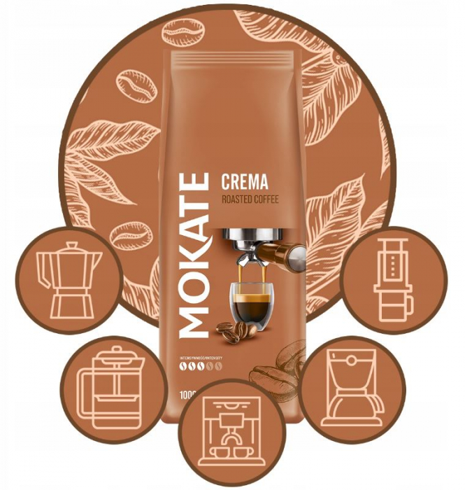 MOKATE Crema Cafea Boabe 1kg [4]
