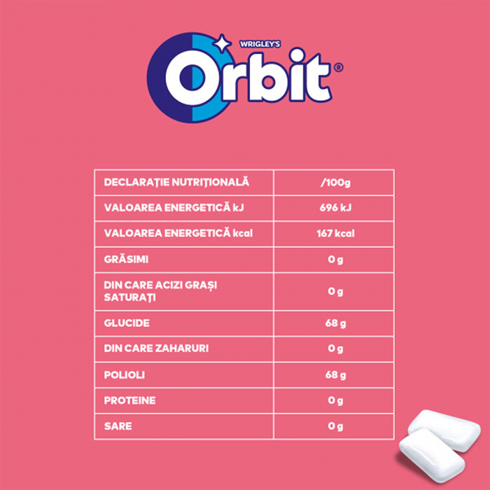 ORBIT Guma de Mestecat cu Gust de Pepene Rosu 46 de Pastile 64g [3]
