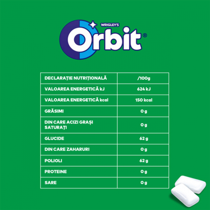 ORBIT Guma de Mestecat cu Gust de Menta 46 de Pastile 64g [2]