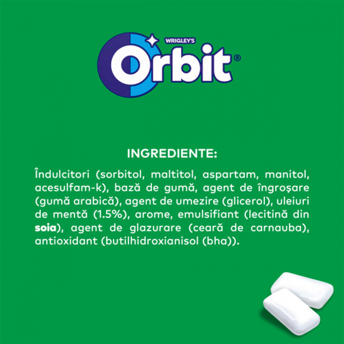 ORBIT Guma de Mestecat cu Gust de Menta 46 de Pastile 64g [3]