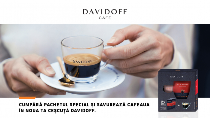Pachet Promo 2x DAVIDOFF Rich Aroma - Cafea Macinata 250g + Ceasca Cadou [2]