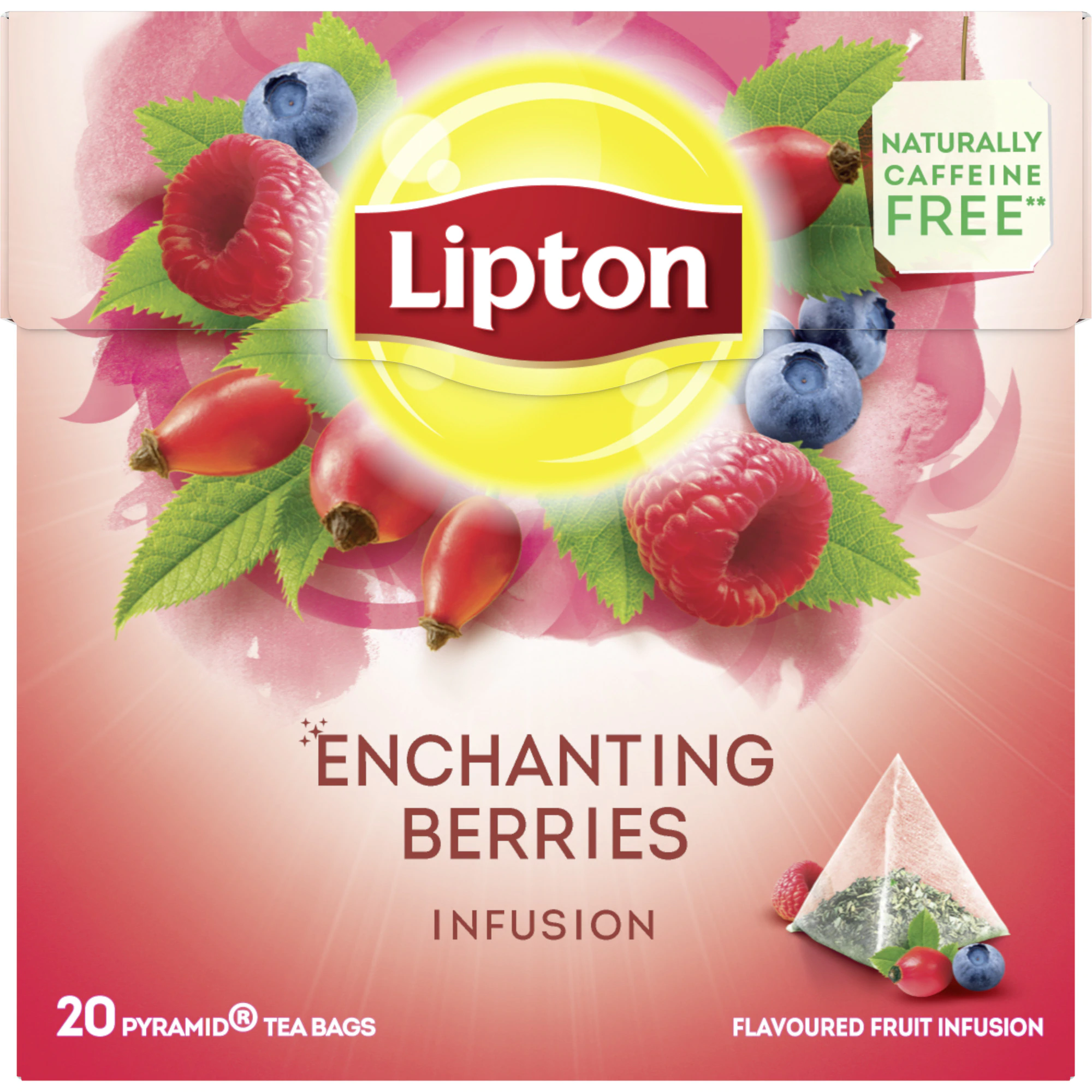 LIPTON Enchanting Berries Ceai Infuzie de Fructe Zmeura si Coacaze Piramide 20x2.1g [2]