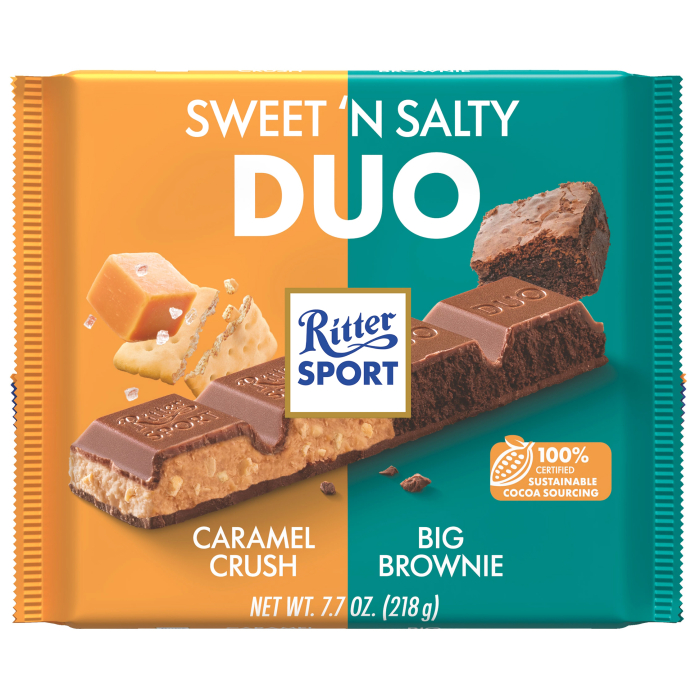 RITTER Sport Ciocolata cu Lapte Sweet N' Salty Duo - Caramel Crush + Big Brownie 218g [1]
