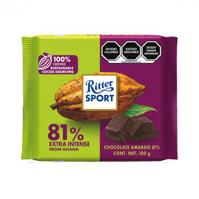 RITTER Sport Ciocolata Dark 81% Cacao 100g [2]