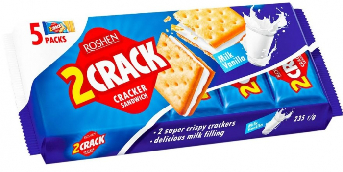 ROSHEN Crackers Sandwich cu Lapte si Vanilie 235g [2]