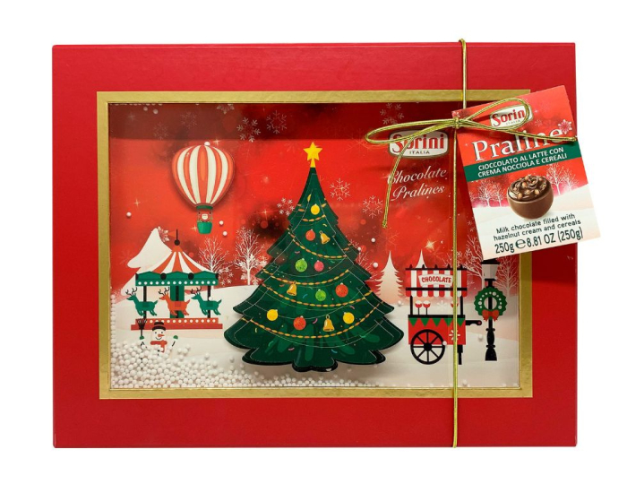 SORINI Praline cu Lapte, Alune si Cereale - Cutie Specială de Crăciun 3D 250g [1]