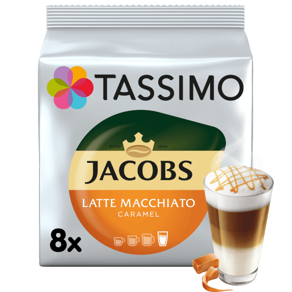 TASSIMO Typ Latte Macchiato Caramel Capsule cu Cafea 16buc 8 bauturi [1]