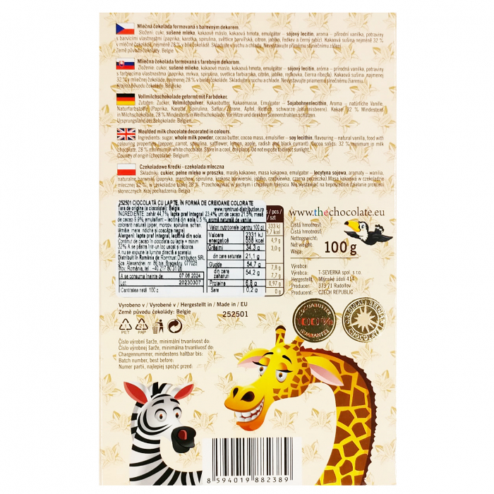 THE CHOCOLATE Creioane Colorate din Ciocolată Belgiana cu Lapte 100g [2]