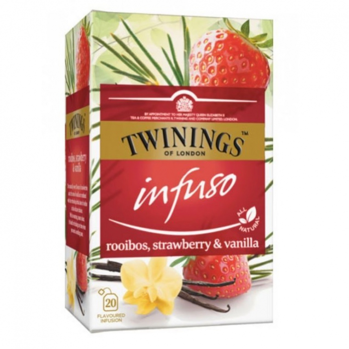 TWININGS Infuso Ceai Rooibos, Capsuni & Vanilie 20x2g [3]