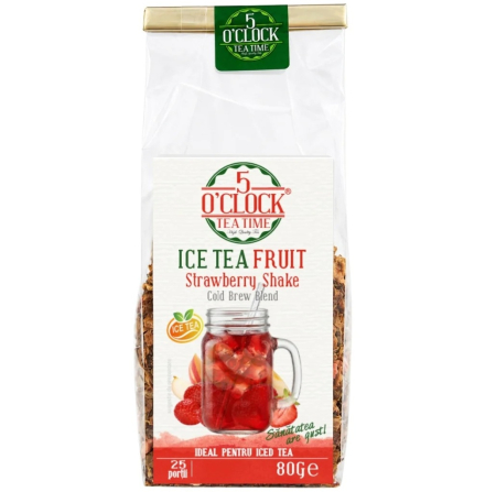 Ceai Vărsat - 5'O CLOCK Ceai Infuzie Ice Tea Fruit Strawberry Shake 80g