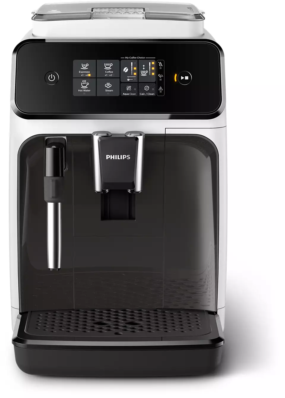 Espressor Automat PHILIPS EP1223/00 Seria 1200, 1500W, 15 bar, Sistem clasic de spumare, 2 bauturi, Afisaj tactil, 12 setari macinare, Rasnita ceramica, Alb + Negru [4]