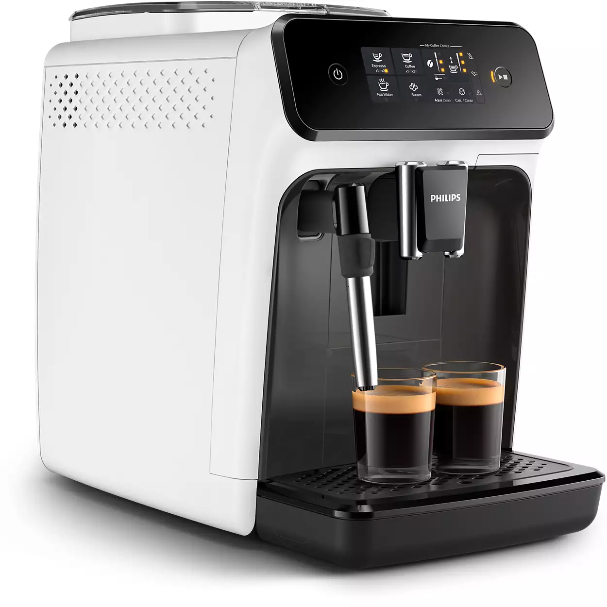 Espressor Automat PHILIPS EP1223/00 Seria 1200, 1500W, 15 bar, Sistem clasic de spumare, 2 bauturi, Afisaj tactil, 12 setari macinare, Rasnita ceramica, Alb + Negru [3]