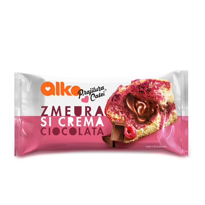 Prajituri Ambalate - ALKA Mini Prajitura Casei cu Zmeura si Crema de Ciocolata 14x55g