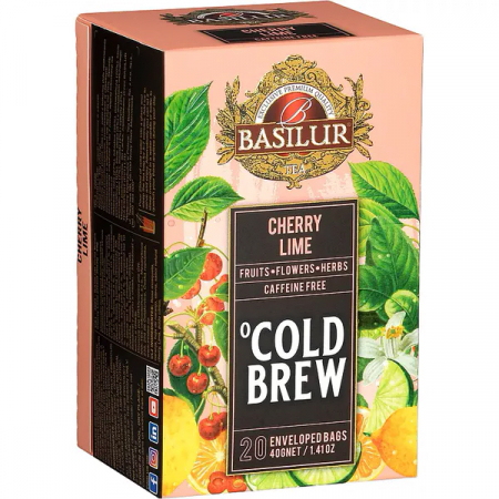 Ceai in Plic - BASILUR Ceai Rece Cold Brew Cherry Lime 20x1.4g