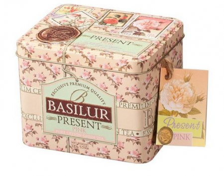 Ceai Vărsat - BASILUR Ceai Verde Ceylon - Present Pink Cutie Metalica 100g
