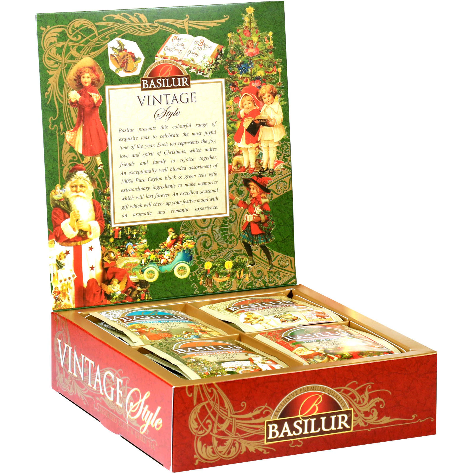 BASILUR Christmas Vintage Style Ceai Negru si Verde 40 Plicuri 75g [1]