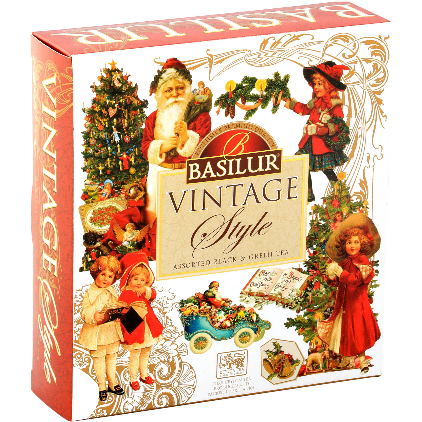 Ceai in Plic - BASILUR Christmas Vintage Style Ceai Negru si Verde 40 Plicuri 75g