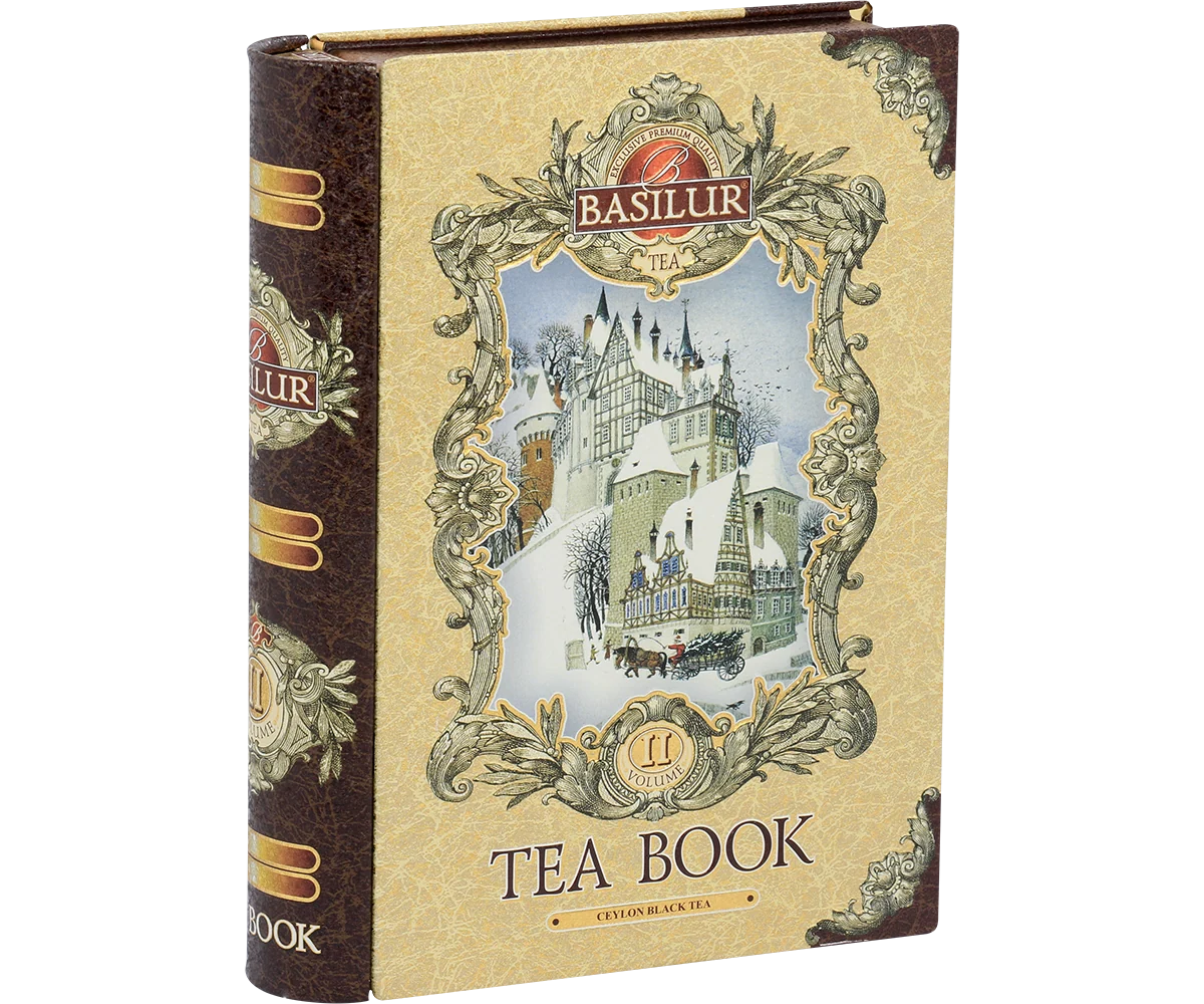 Ceai Vărsat - BASILUR Tea Book - Volumul II Ceai Negru Floral cu Papaya 100g Vrac - Cutie Cadou Carte