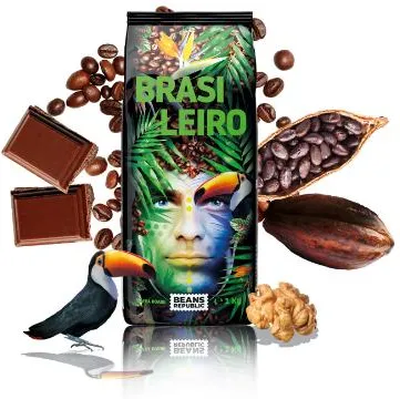 BEANS REPUBLIC Brasiliero 100% Arabica - Cafea Boabe 1Kg [1]