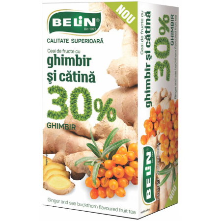 Ceai in Plic - BELIN Ceai de Fructe cu Ghimbir si Catina 30% 20x2g
