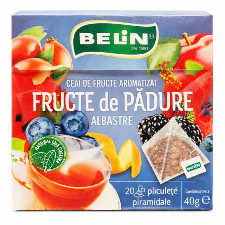 BELIN Piramide Ceai cu Fructe de Padure Albastre - Ceai de Fructe Aromatizat - 20 Plicuri x 2g [1]