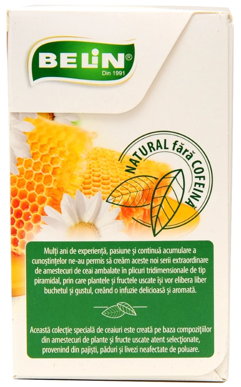 BELIN Piramide Ceai de Musetel cu Miere - Ceai de Plante Aromatizat - 20 Plicuri x 30g [2]