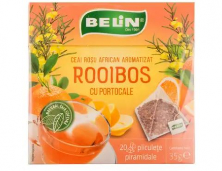 BELIN Piramide Ceai Rosu African Aromatizat Rooibos cu Portocale 20x1.75g [1]
