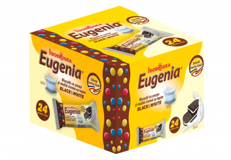 Biscuiti & Fursecuri - Biscuiti cu Crema de Cacao si Lapte Eugenia Black & White DOBROGEA 24x36g