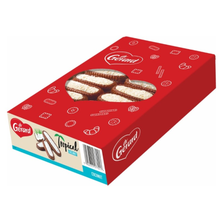 Biscuiti & Fursecuri - Biscuiti cu Glazura de Ciocolata, Crema de Frisca si Fulgi Cocos DR GERARD 935g