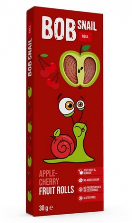 Dropsuri/Jeleuri - BOB SNAIL Gustare din Fructe Rulou cu Mere si Cirese 27g