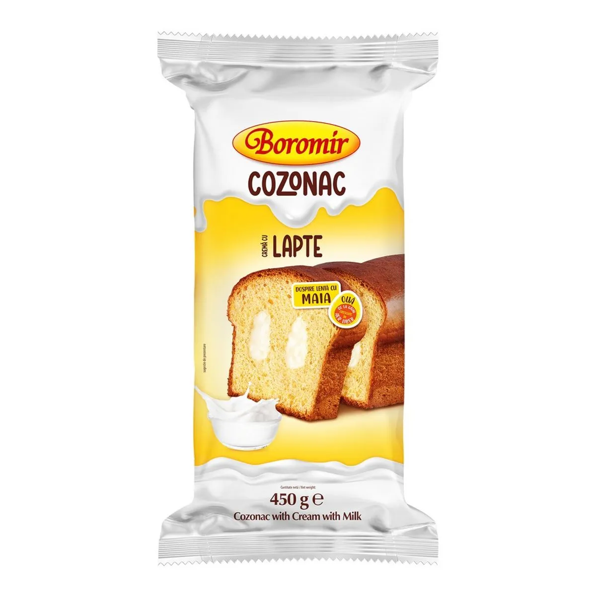 Dulciuri - BOROMIR Cozonac cu Cremă de Lapte și Frișcă 450g