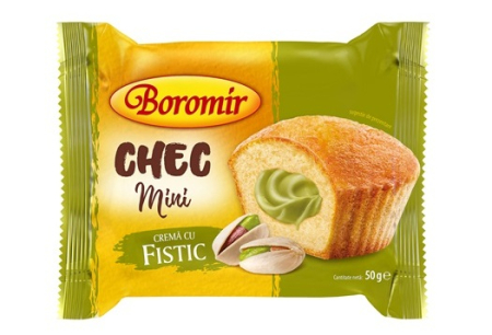 Prajituri Ambalate - BOROMIR Mini Chec cu Crema de Fistic 13x50g