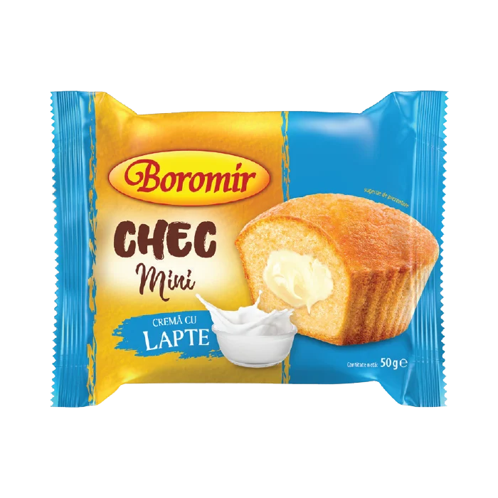 Prajituri Ambalate - BOROMIR Mini Chec cu Crema Lapte 13x50g