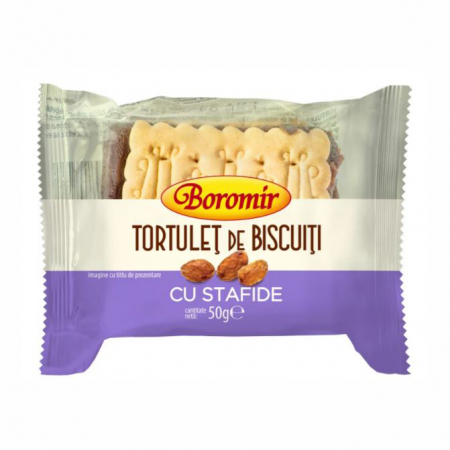 Biscuiti & Fursecuri - BOROMIR Tortulet de Biscuiti cu Stafide 50g