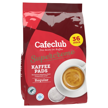 CAFECLUB SuperCreme Regular - Paduri (Discuri) Compatibile Senseo 62mm Monodoze 36buc