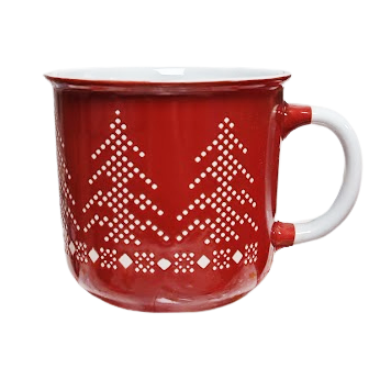Pahare / Capace / Palete - Cana din Portelan cu Decor de Craciun 450ml