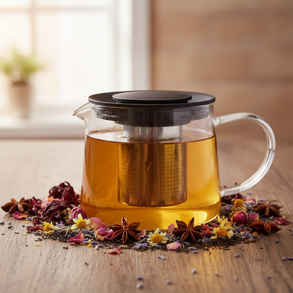 Ceainic din Sticla cu Infuzor pentru Ceai 1000ml [4]