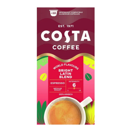 Capsule cu Cafea - COSTA Bright Latin Blend - Capsule Nespresso 10buc
